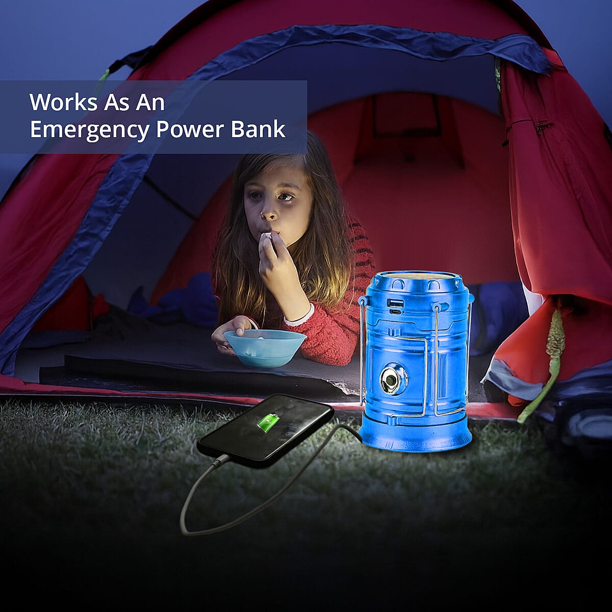 Livmore Solar Light USB Charging 1200 mAh Battery - Blue image number 5