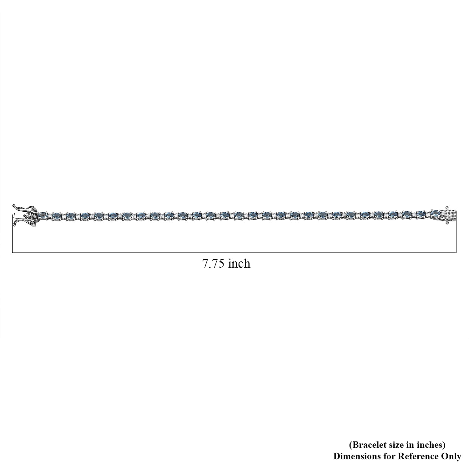 D'Joy Santa Maria Aquamarine and Moissanite 4.90 ctw Blue Legacy Bracelet in Rhodium Over Sterling Silver (7.25 In)