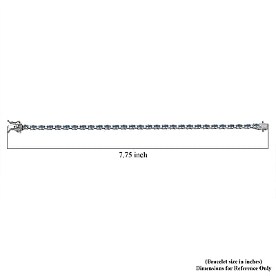 D'Joy Santa Maria Aquamarine and Moissanite 4.90 ctw Blue Legacy Bracelet in Rhodium Over Sterling Silver (7.25 In)