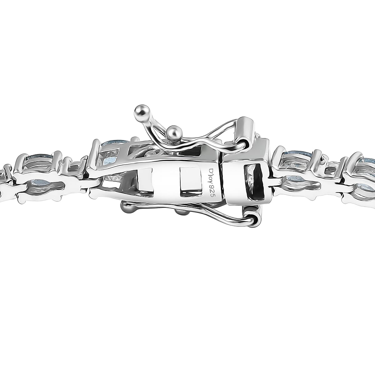D'Joy Santa Maria Aquamarine and Moissanite 4.40 ctw Blue Legacy Bracelet in Rhodium Over Sterling Silver (6.50 In) image number 3