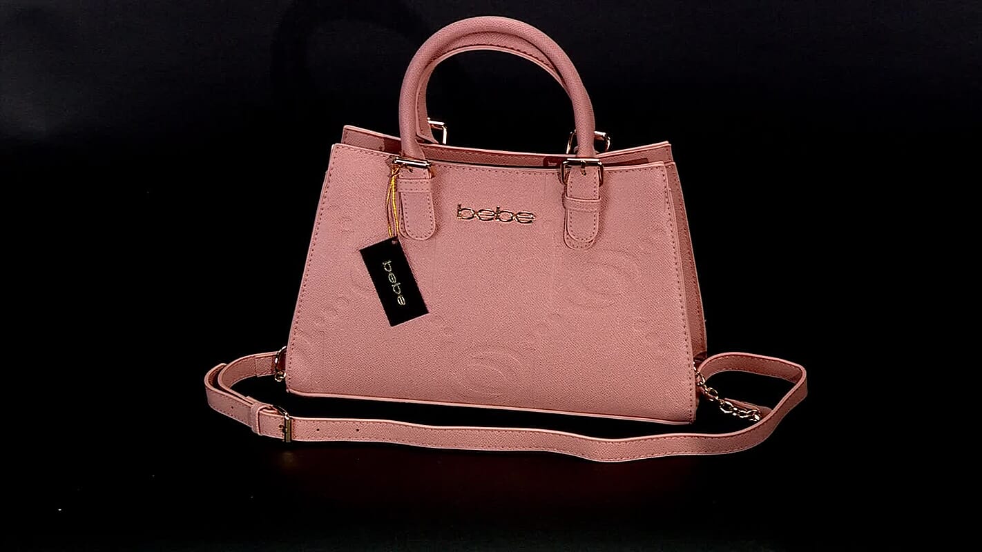 Bebe Blush Faux Leather Trapezoid Shoulder Bag