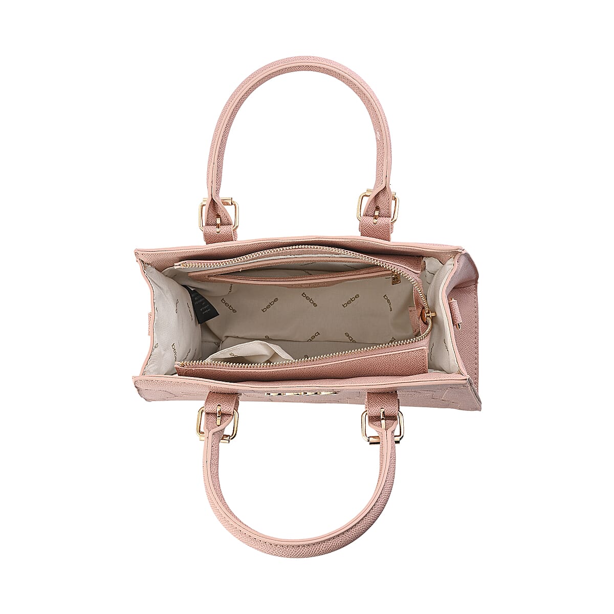 Closeout Bebe Blush Faux Leather Trapezoid Shoulder Bag image number 4