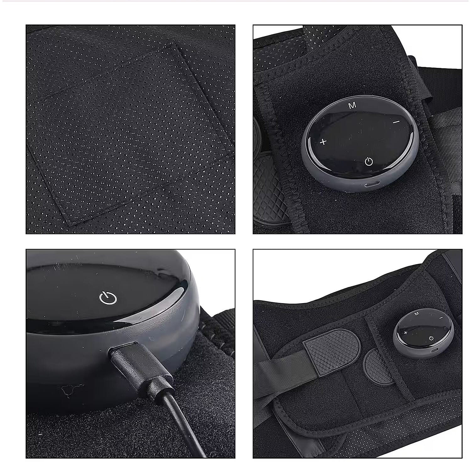 Livmore Rechargeable Waist Massager with Heat and Vibration Therapy-Black
