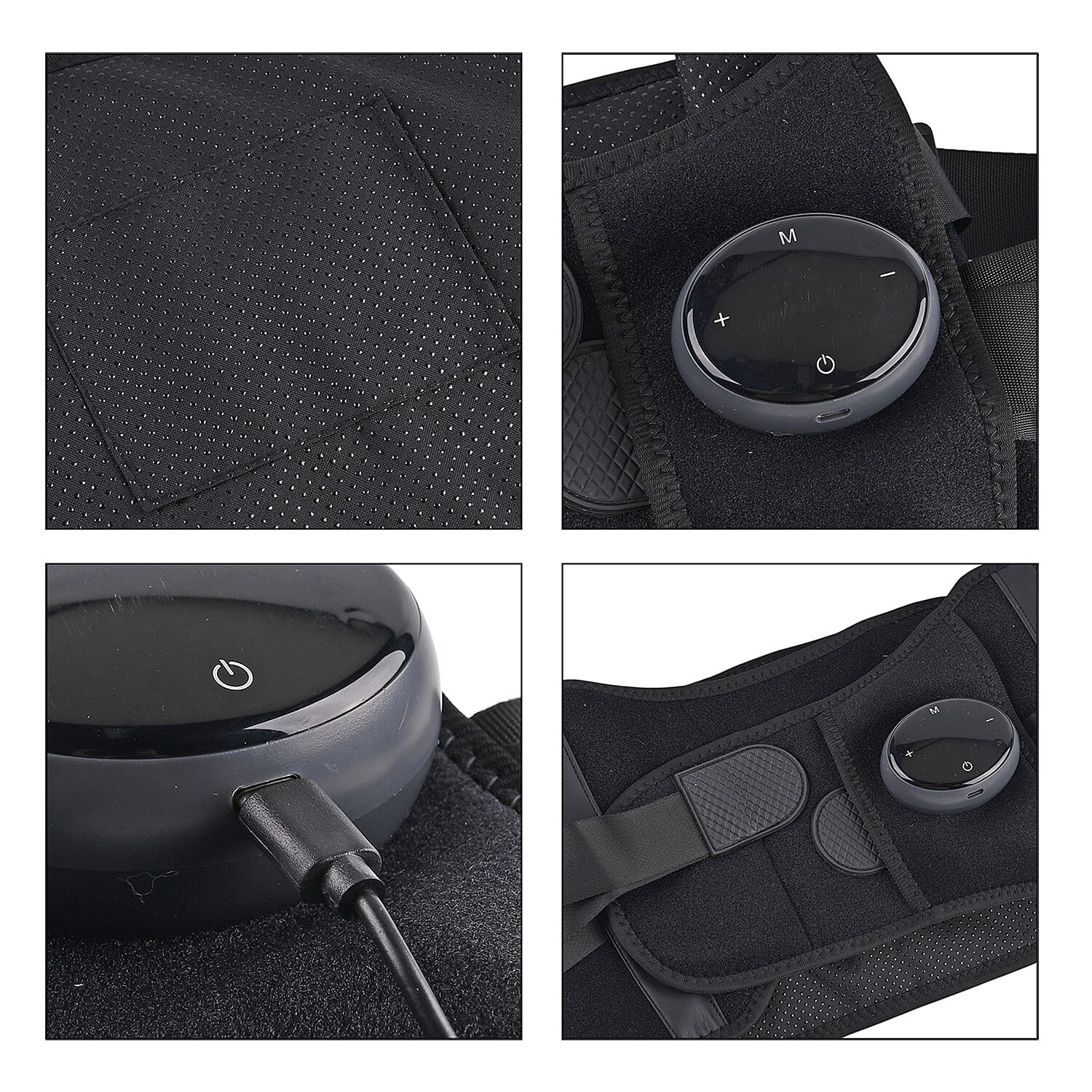 Livmore Rechargeable Waist Massager with Heat and Vibration Therapy-Black