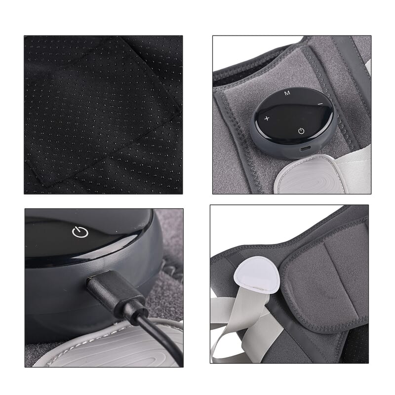 Livmore Rechargeable Waist Massager with Heat and Vibration Therapy-Gray