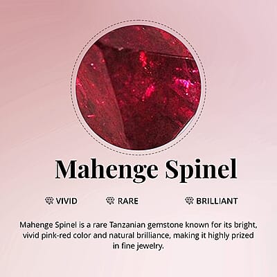 D’Joy Premium Mahenge Spinel, Diamond Ring in 18K Vermeil RG Over Sterling Silver (Size 10.0) 0.75 ctw