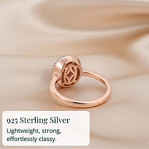 D'Joy Premium Mahenge Spinel and Diamond 0.75 ctw Regal Radiance Ring in 18K Vermeil Rose Gold Over Sterling Silver (Size 6.0)