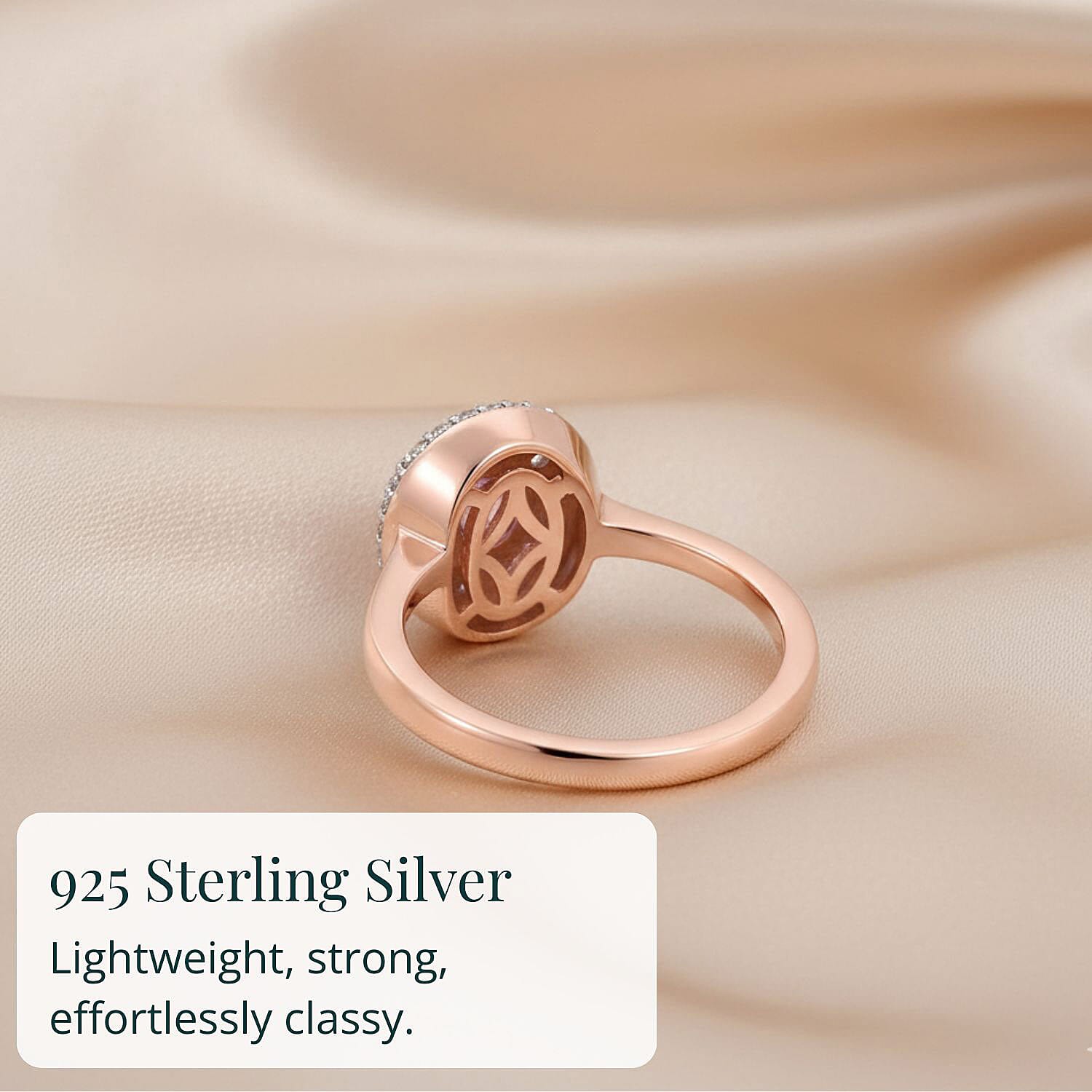 D'Joy Premium Mahenge Spinel and Diamond 0.75 ctw Regal Radiance Ring in 18K Vermeil Rose Gold Over Sterling Silver (Size 7.0)