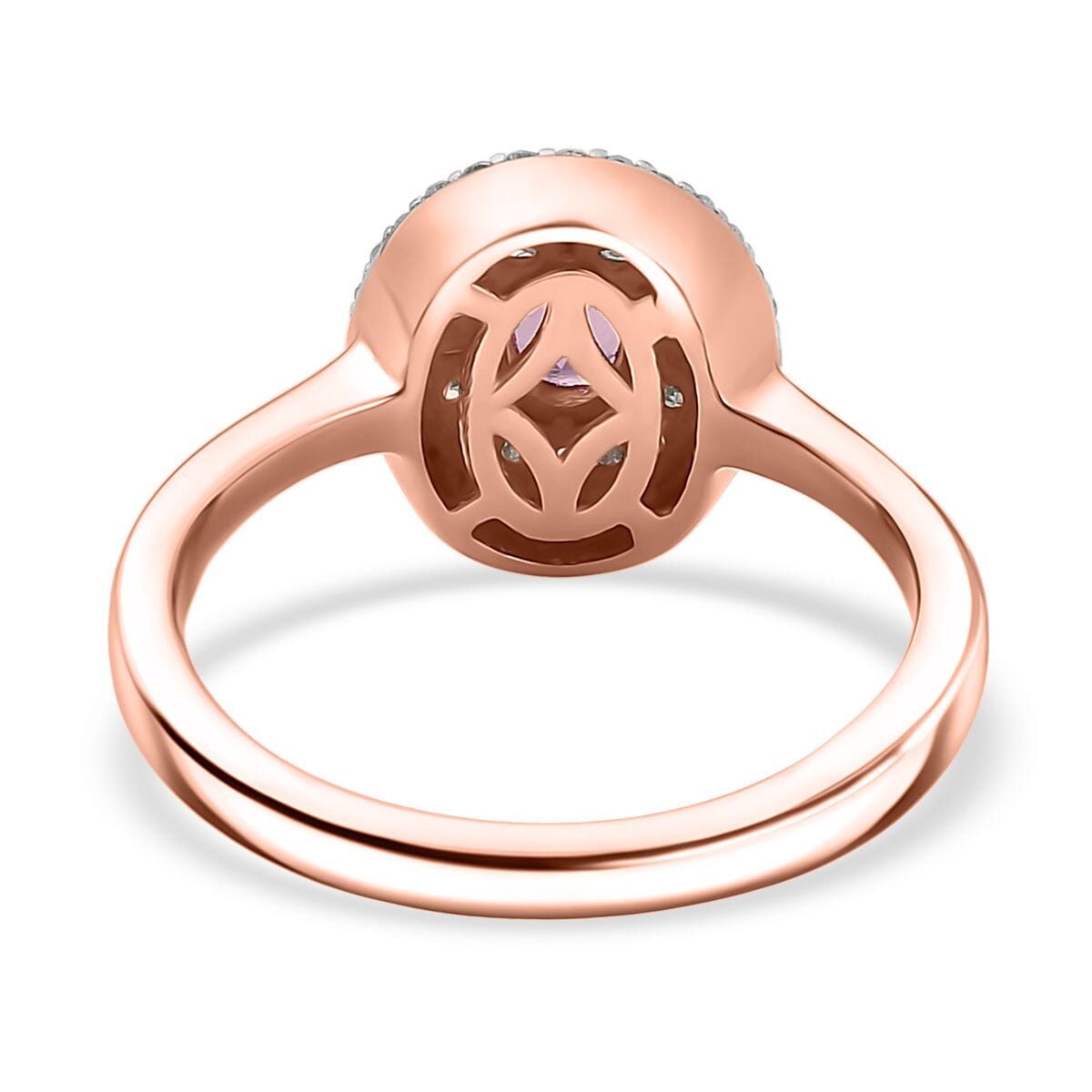D’Joy Premium Mahenge Spinel and Diamond 0.75 ctw Regal Radiance Ring in 18K Vermeil Rose Gold Over Sterling Silver (Size 7.0) image number 4