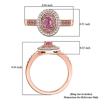 D'Joy Mahenge Spinel, Multi Gemstone Ring in 18K Vermeil RG Over Sterling Silver 0.80 ctw (Size 10.0)