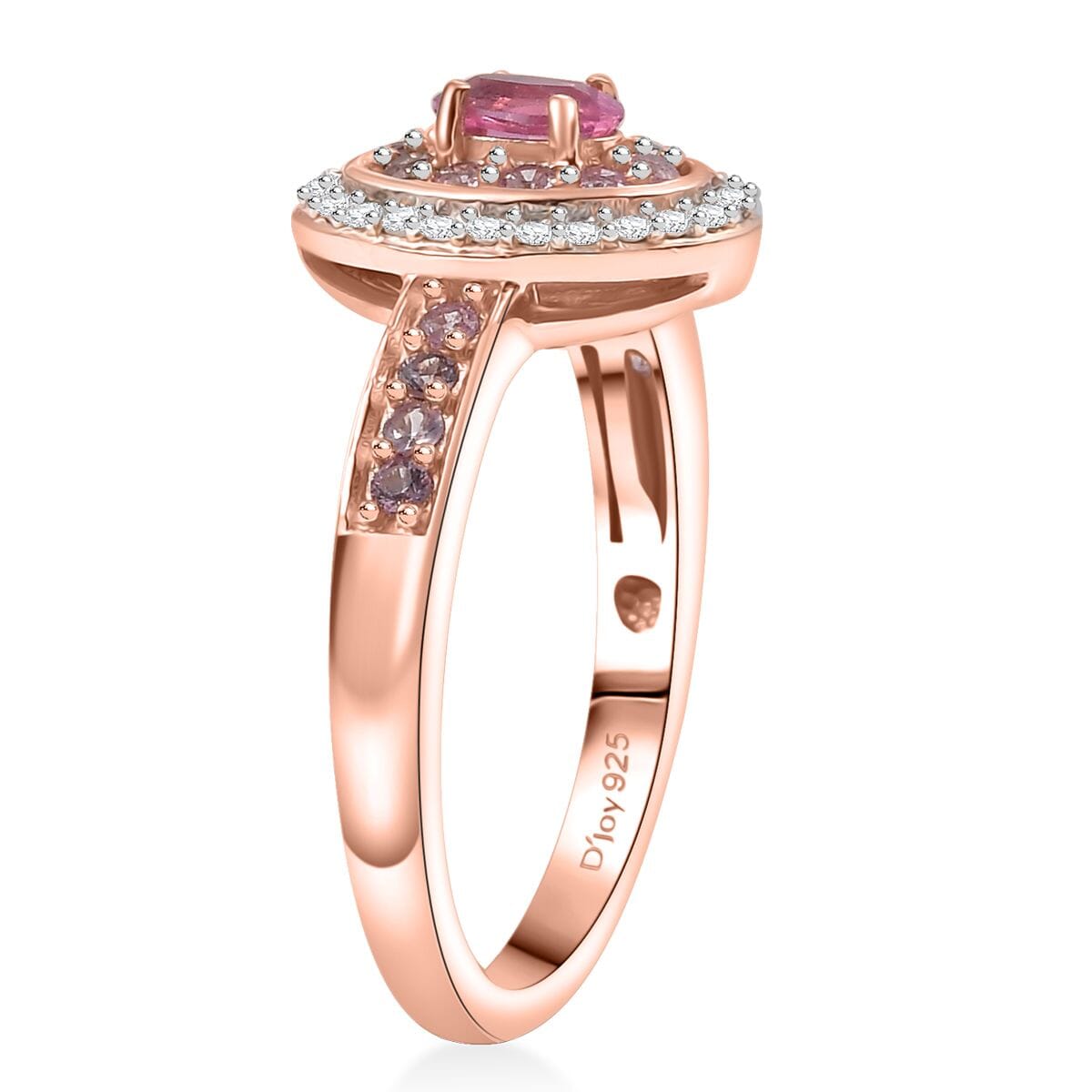 D’Joy Premium Mahenge Spinel and Multi Gemstone 0.80 ctw Rose Regalia Ring in 18K Vermeil Rose Gold Over Sterling Silver (Size 7.0) image number 3