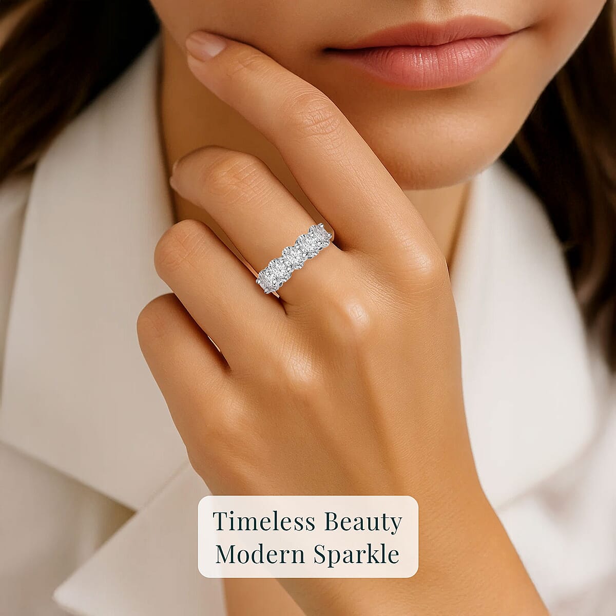Luxuriant Lab Grown Diamond G VS 2.50 ctw Ring in 14K White Gold (Size 10.0) 4.10 Grams image number 1