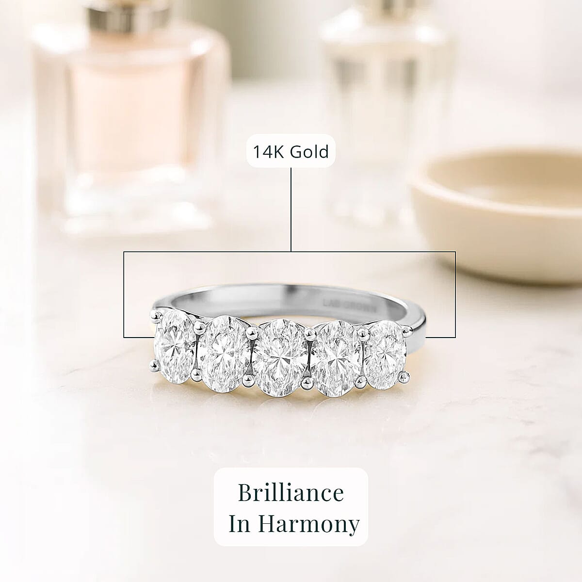 Luxuriant Lab Grown Diamond G VS 2.50 ctw Ring in 14K White Gold (Size 5.0) 4.10 Grams image number 2