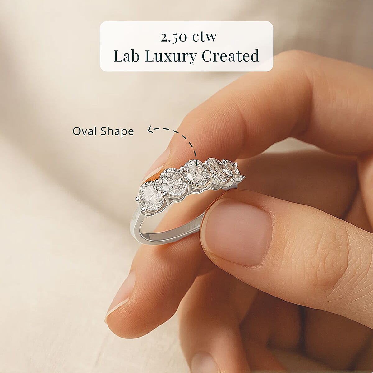 Luxuriant Lab Grown Diamond G VS 2.50 ctw Ring in 14K White Gold (Size 8.0) 4.10 Grams image number 4