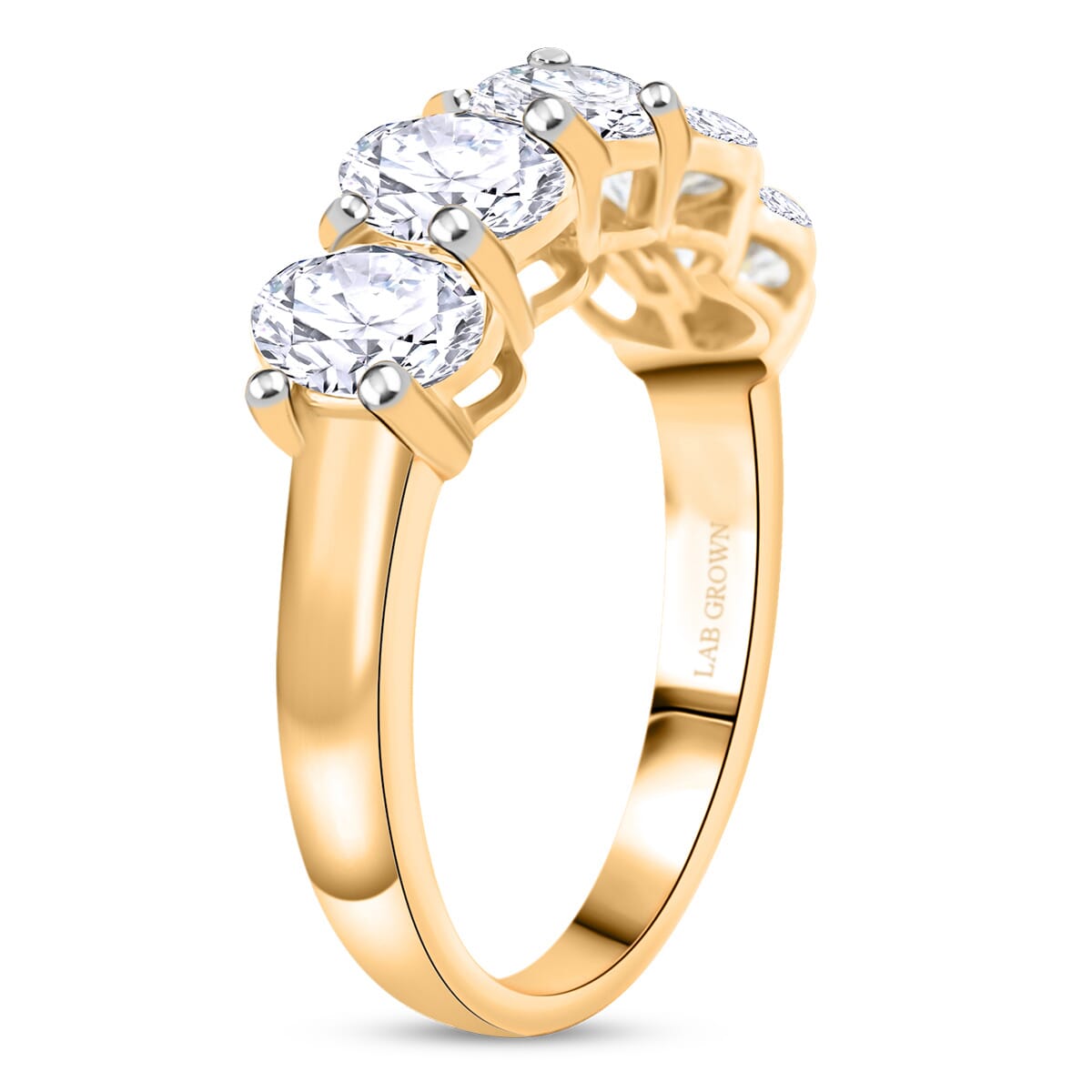 Luxuriant Lab Grown Diamond G VS 2.50 ctw Ring in 14K Yellow Gold (Size 9.0) 4.10 Grams image number 3