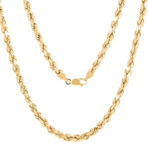 6.3mm Rope Chain Necklace in 10K Yellow Gold 20.9 Grams 26 Inches