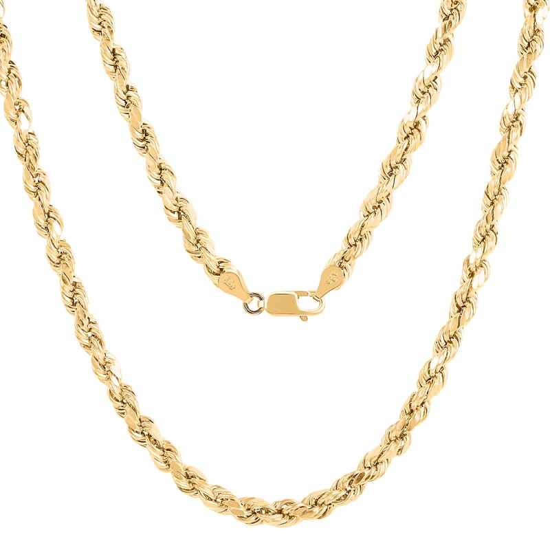 6.3mm Rope Chain Necklace in 10K Yellow Gold 20.9 Grams 26 Inches