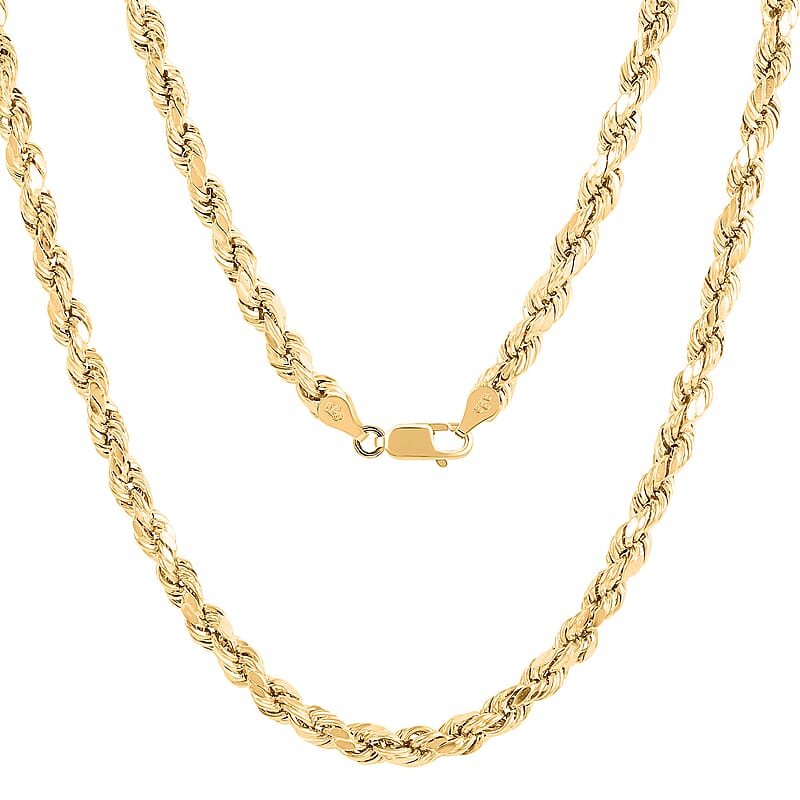 6.3mm Rope Chain Necklace in 10K Yellow Gold 20.9 Grams 26 Inches