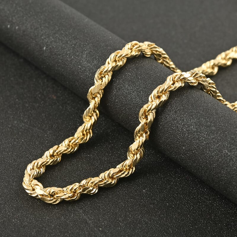 6.3mm Rope Chain Necklace in 10K Yellow Gold 20.9 Grams 26 Inches