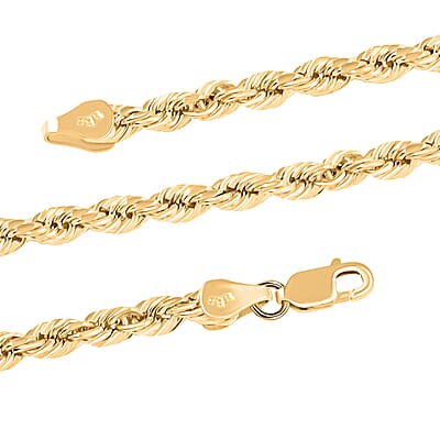 6.3mm Rope Chain Necklace in 10K Yellow Gold 20.9 Grams 26 Inches