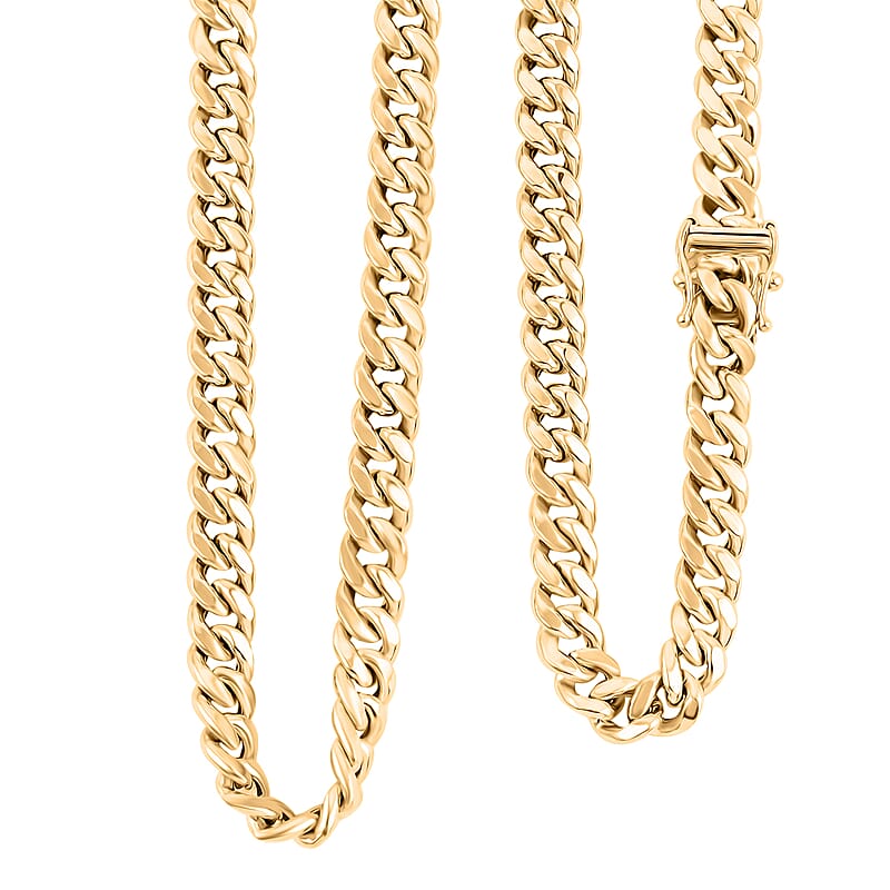 6.7mm Miami Cuban Chain Necklace in 10K Yellow Gold 17.50 Grams 22 Inches
