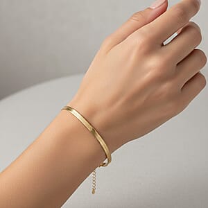Italian Chain Bracelet in 14K Yellow Gold Over Sterling Silver (7.00 In) 4.24 Grams