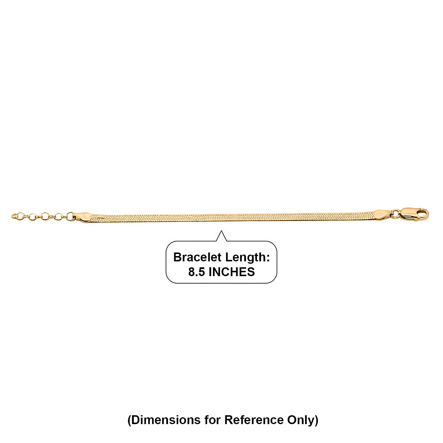 Italian Herringbone Chain Bracelet in 14K Yellow Gold Over Sterling Silver (7.00 In) 4.24 Grams