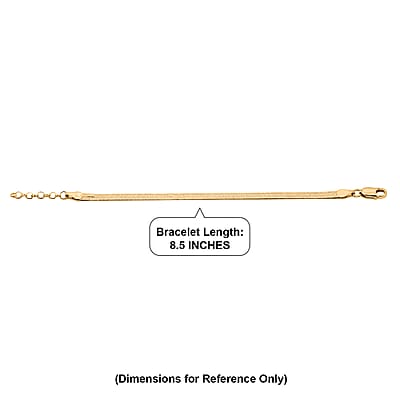 Italian Herringbone Chain Bracelet in 14K Yellow Gold Over Sterling Silver (7.00 In) 4.24 Grams