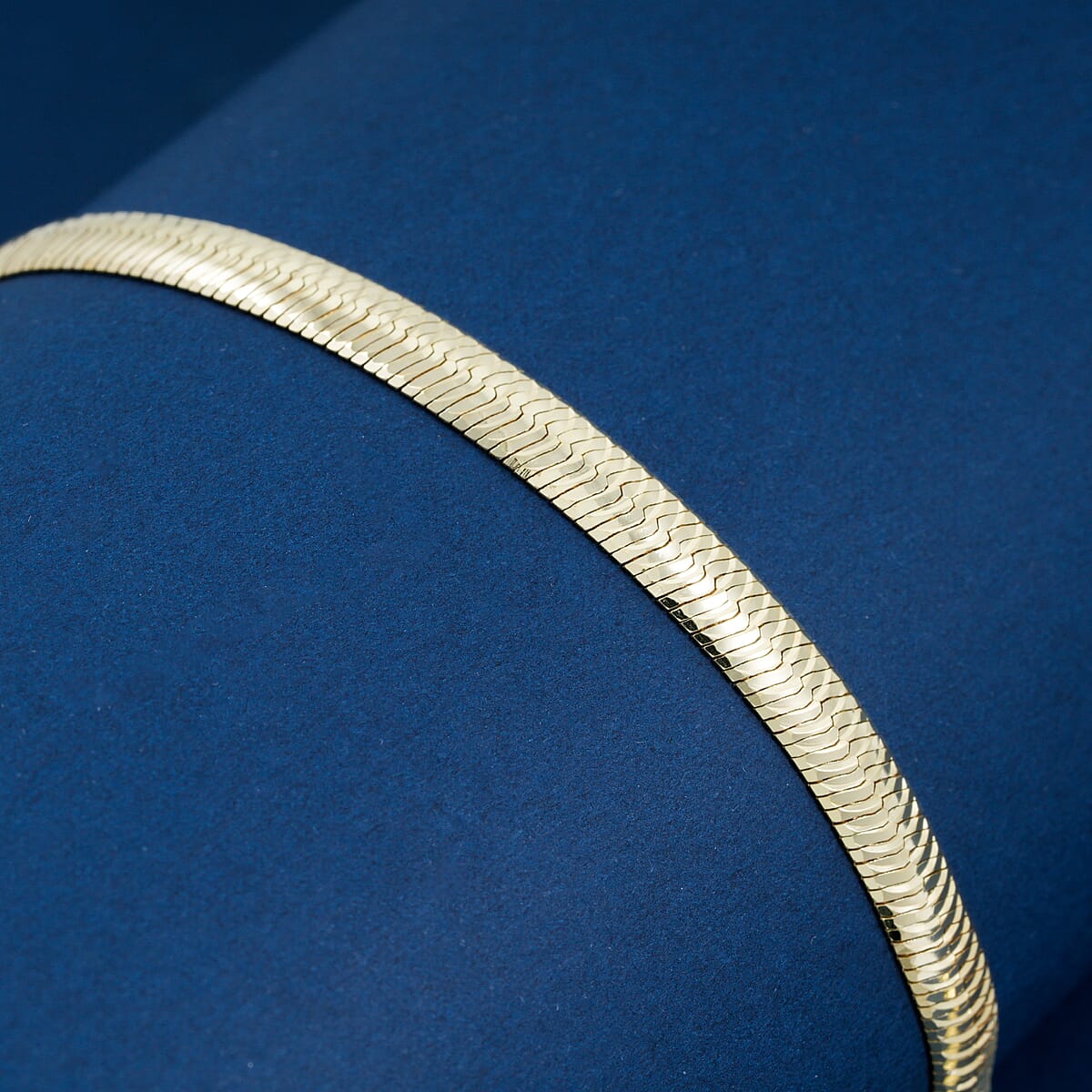 Italian Herringbone Chain Bracelet in 14K Yellow Gold Over Sterling Silver (7.00 In) 5.33 Grams image number 1