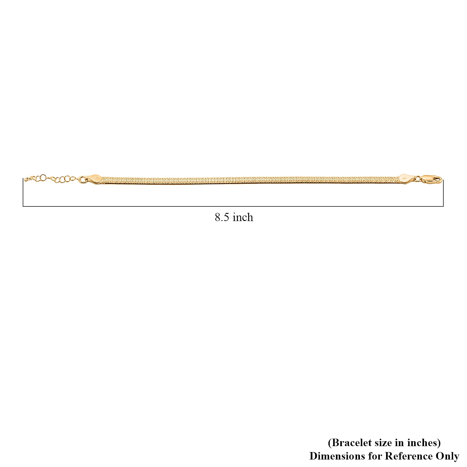 Italian Herringbone Chain Bracelet in 14K Yellow Gold Over Sterling Silver (7.00 In) 5.33 Grams