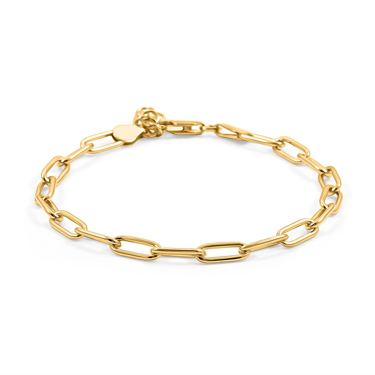 Doorbuster Italian Paper Clip Chain Bracelet in 14K Yellow Gold Over Sterling Silver (7.00 In) 5.50 Grams image number 0