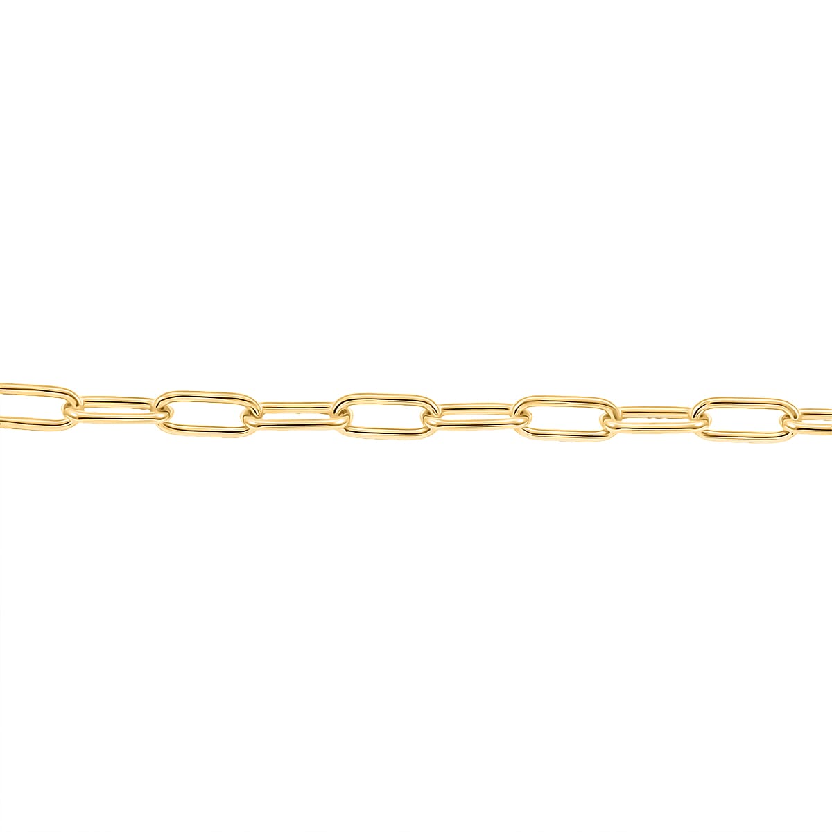 Doorbuster Italian Paper Clip Chain Bracelet in 14K Yellow Gold Over Sterling Silver (7.00 In) 5.50 Grams image number 3