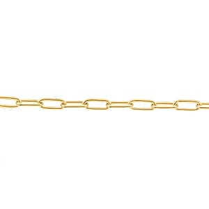 Doorbuster Italian Paper Clip Chain Bracelet in 14K Yellow Gold Over Sterling Silver (7.00 In) 5.50 Grams