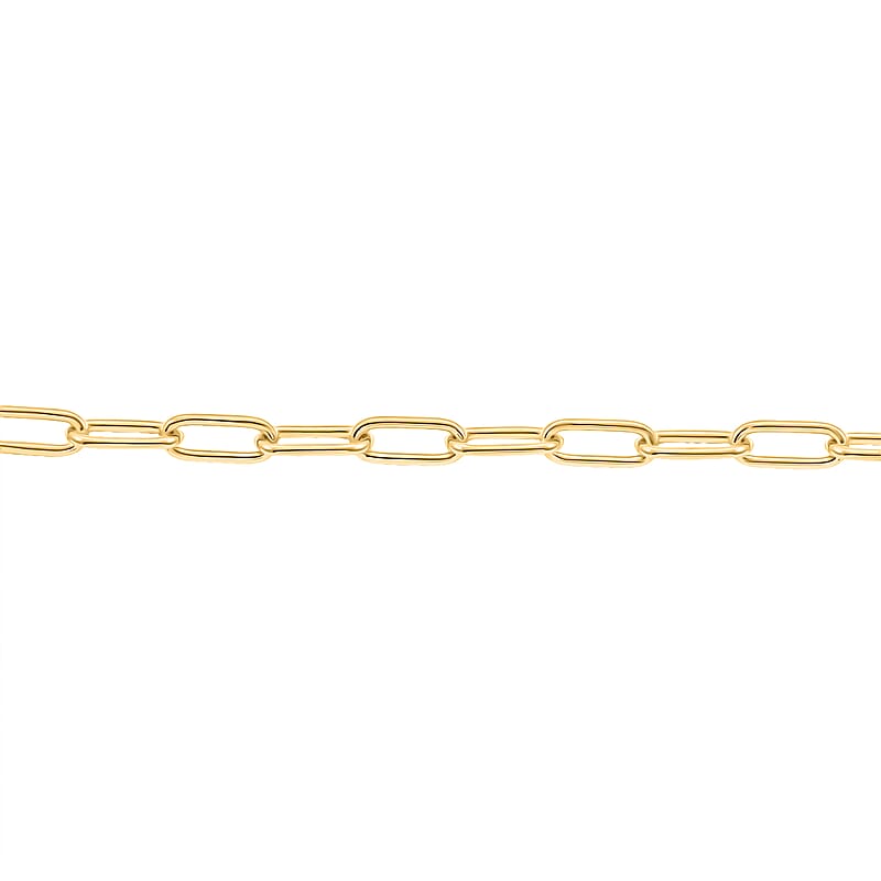 Italian Paper Clip Chain Bracelet in 14K Yellow Gold Over Sterling Silver (7.00 In) 5.50 Grams