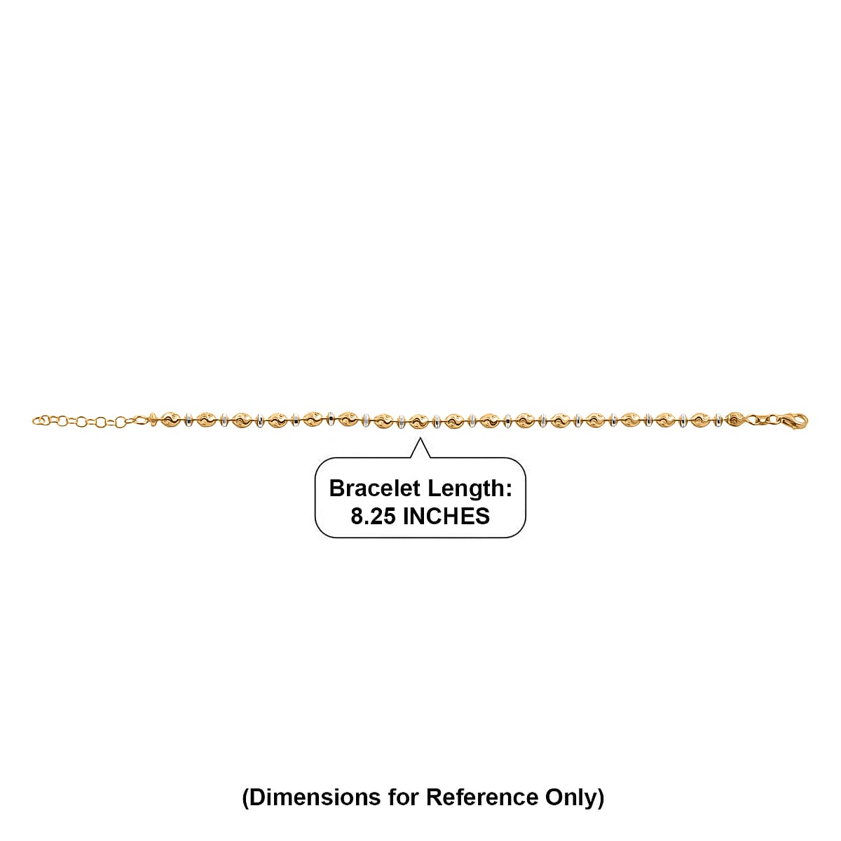 Italian Chain Bracelet in 14K YG Over and Sterling Silver (7.00 In) 5.47 Grams image number 5