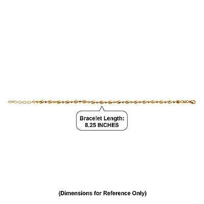 Italian Moon-cut Beaded Chain Bracelet in 14K YG Over and Sterling Silver (7.00 In) 5.47 Grams