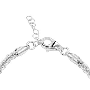 Italian Vortex Chain Bracelet in Rhodium Over Sterling Silver (7.00 In) 6.92 Grams