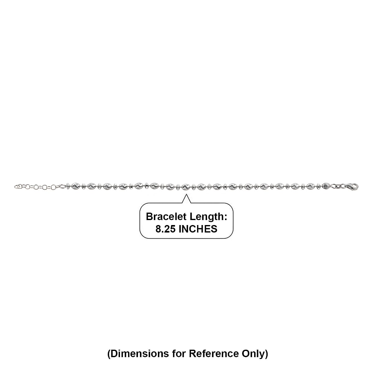 Italian Rhodium Over Sterling Silver Chain Bracelet (7.00 In) (6.12 Grams) image number 5