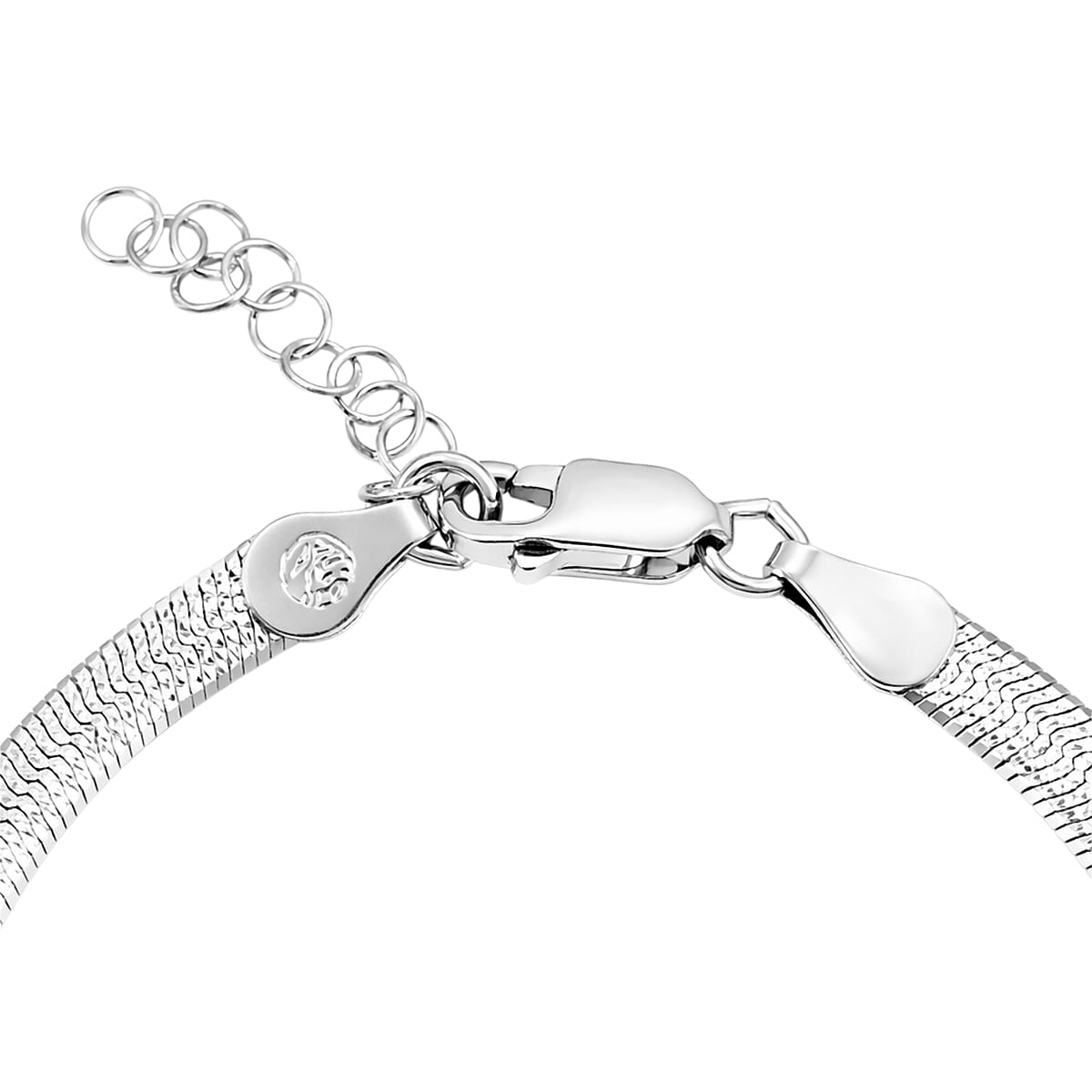 Italian Chain Bracelet in Rhodium Over Sterling Silver (7.00 In) 4.27 Grams image number 3