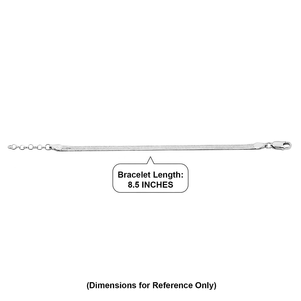 Italian Chain Bracelet in Rhodium Over Sterling Silver (7.00 In) 4.27 Grams image number 4