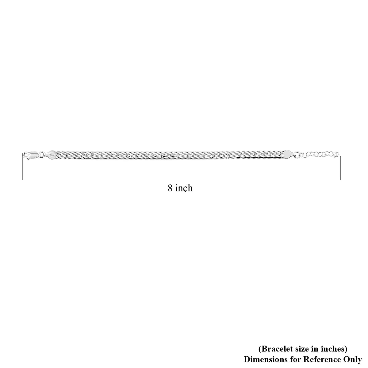 Italian Herringbone Chain Bracelet in Rhodium Over Sterling Silver (7.00 In) 5.31 Grams image number 3