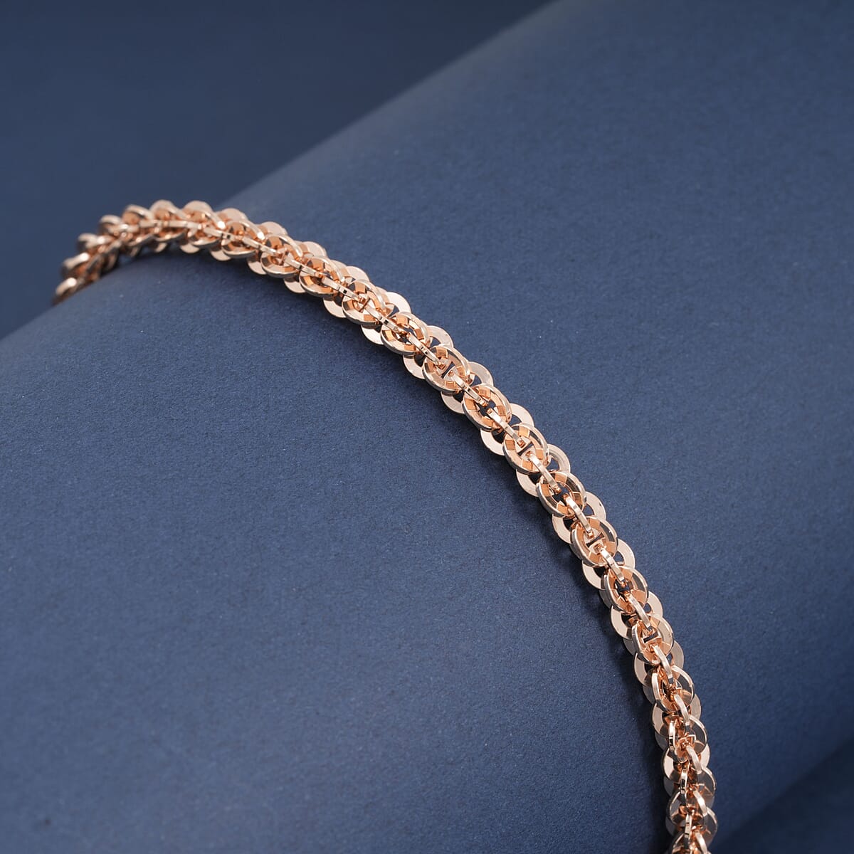 Italian Vortex Chain Bracelet in 14K Rose Gold Over Sterling Silver (7.00 In) 6.88 Grams image number 1