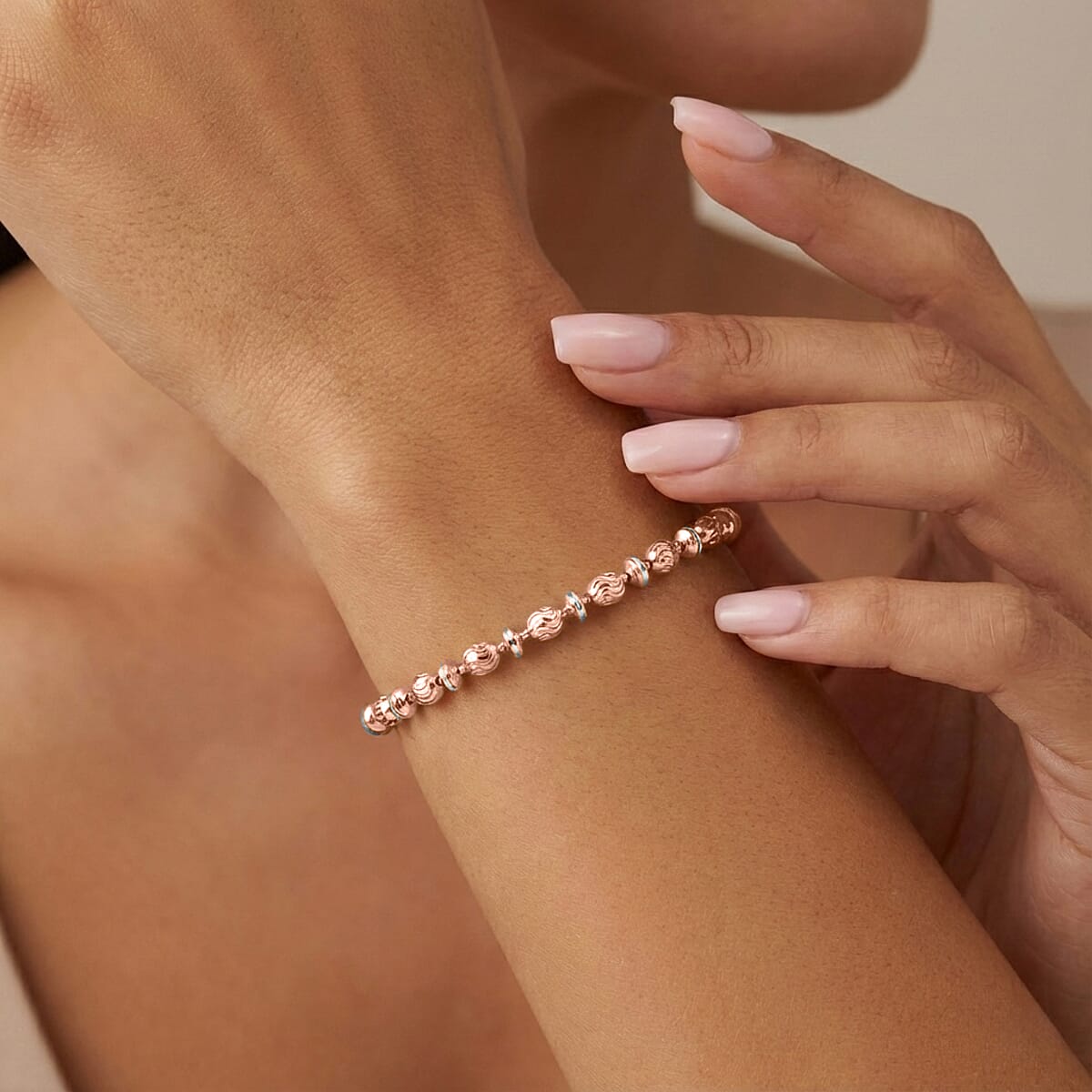 Italian 14K RG Over Sterling Silver Chain Bracelet (7.00 In) (6.02 Grams) image number 2