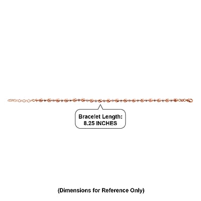 Italian 14K RG Over Sterling Silver Moon-cut Beaded Chain Bracelet (7.00 In) (6.02 Grams)