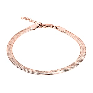 Italian Chain Bracelet in 14K Rose Gold Over Sterling Silver (7.00 In) 4.24 Grams
