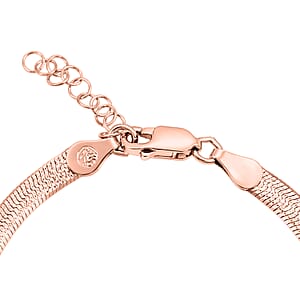 Italian Herringbone Chain Bracelet in 14K Rose Gold Over Sterling Silver (7.00 In) 4.24 Grams