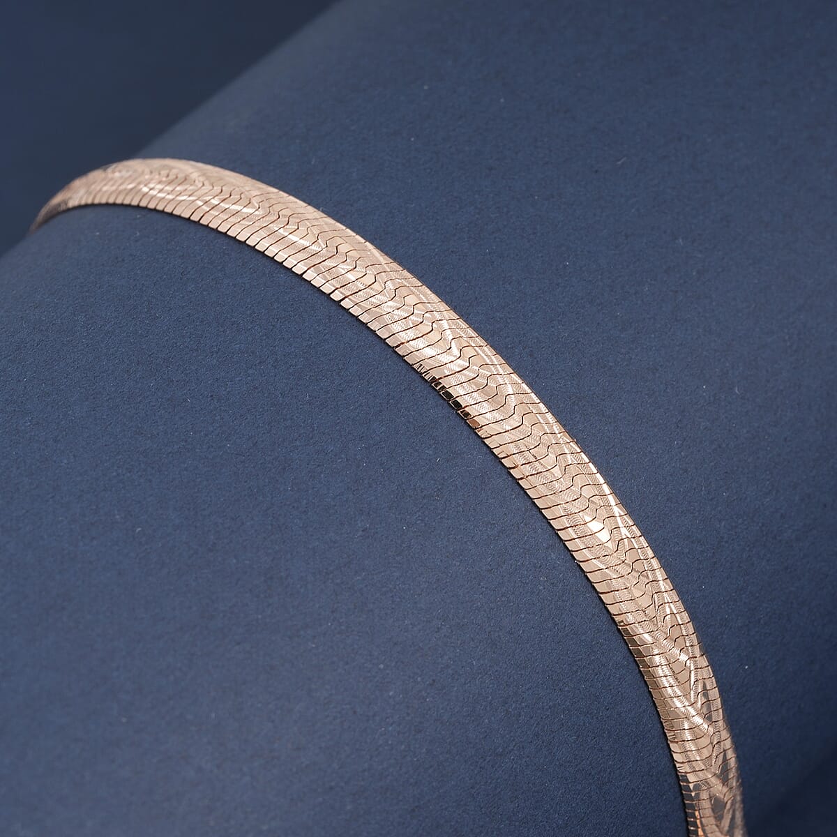 Italian Herringbone Chain Bracelet in 14K Rose Gold Over Sterling Silver (7.00 In) 5.48 Grams image number 1