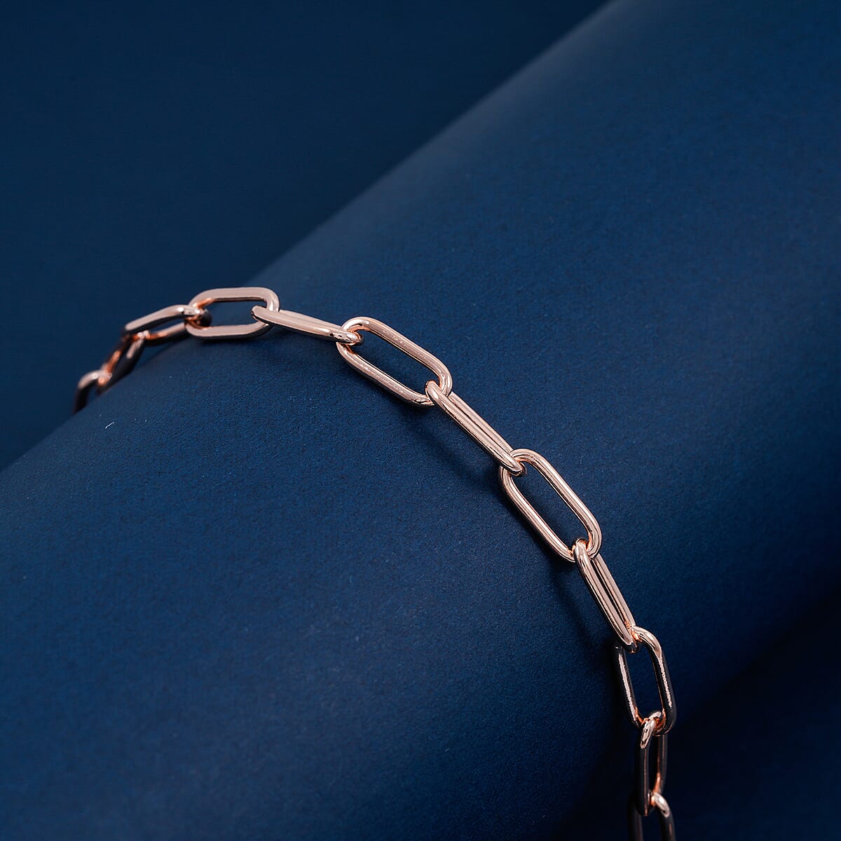 Doorbuster Italian Paper Clip Chain Bracelet in 14K Rose Gold Over Sterling Silver (7.00 In) 5.50 Grams image number 1