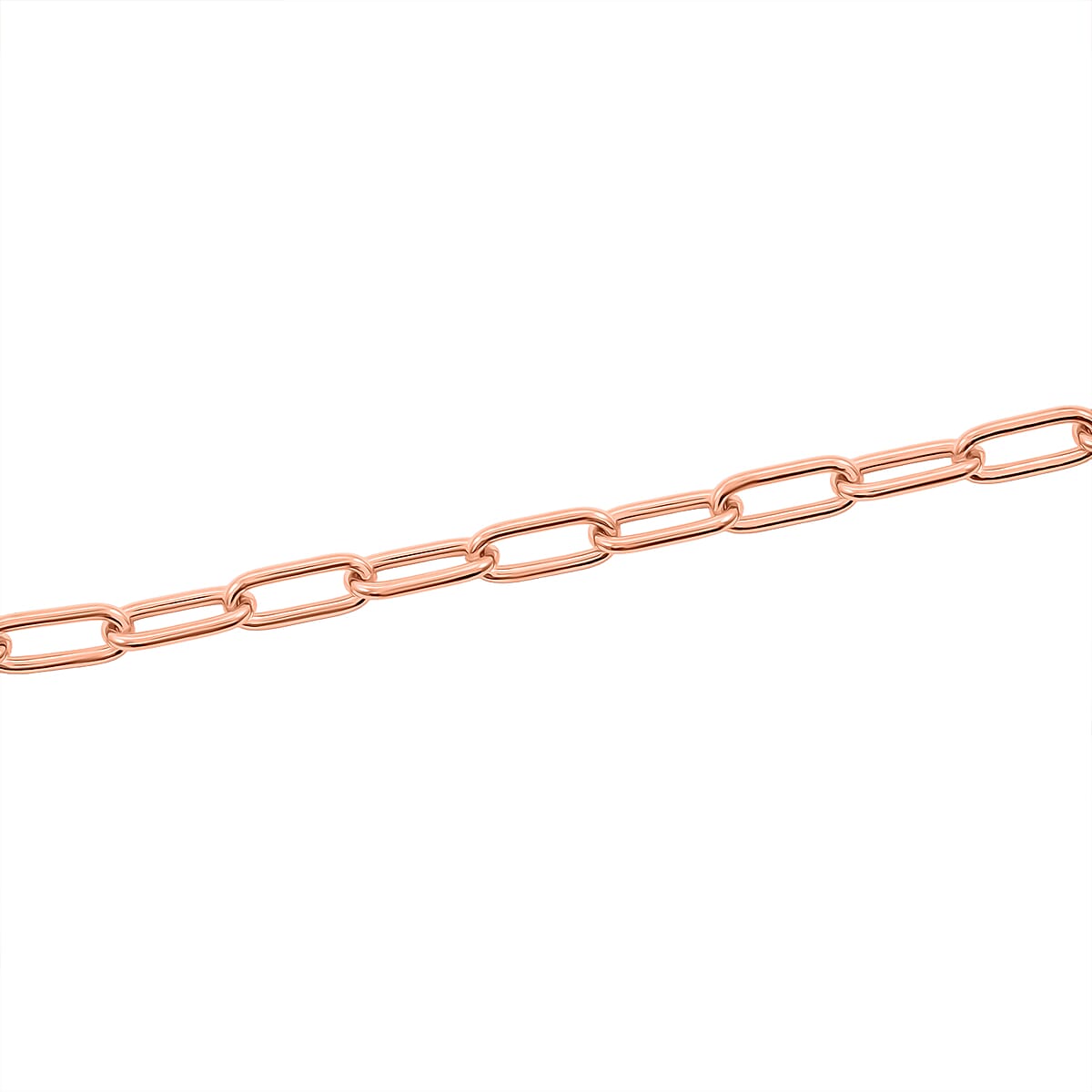 Doorbuster Italian Paper Clip Chain Bracelet in 14K Rose Gold Over Sterling Silver (7.00 In) 5.50 Grams image number 3