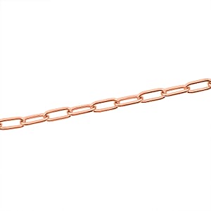  Italian 14K RG Over Sterling Silver Paper Clip Chain Bracelet (7.00 Inches) (5.50 Grams)